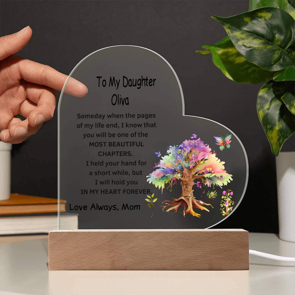To My Daughter Personalized LED  Heart Plaque-[Heartfelt Family Gift]