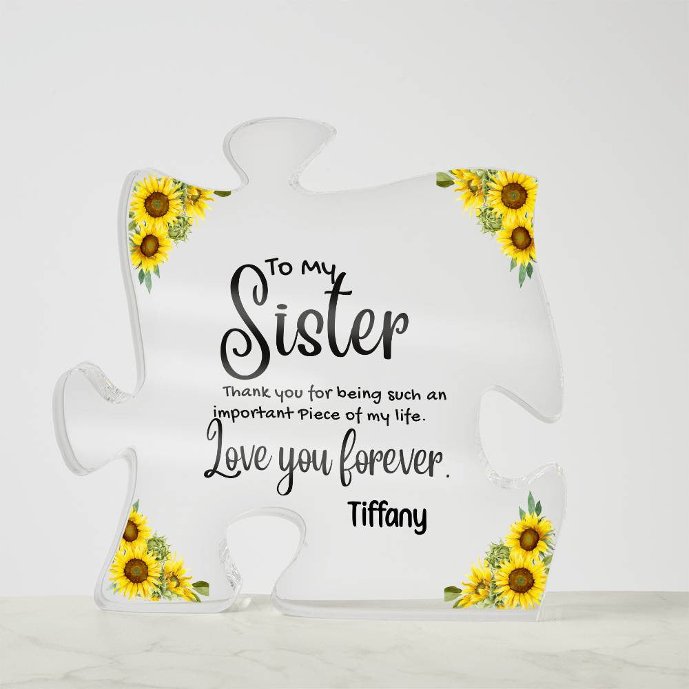 Sister Acrylic Puzzle Plaque-[Heartfelt Family Gift]