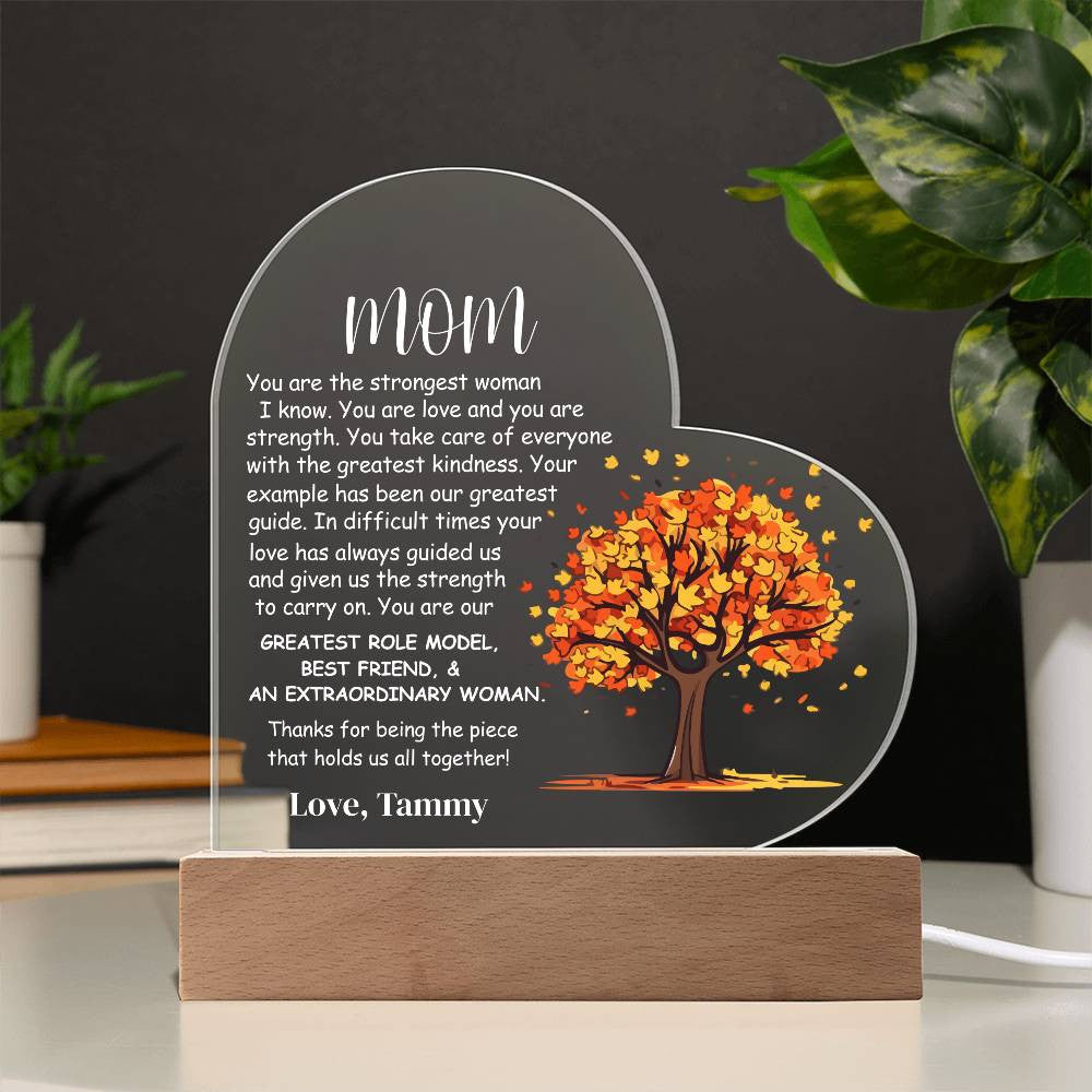 Mom Heart Acrylic Plaque Gift