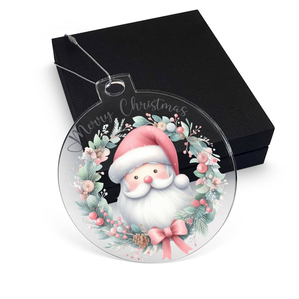 Santa Merry Christmas Acrylic Christmas Ornament-[Heartfelt Family Gift]
