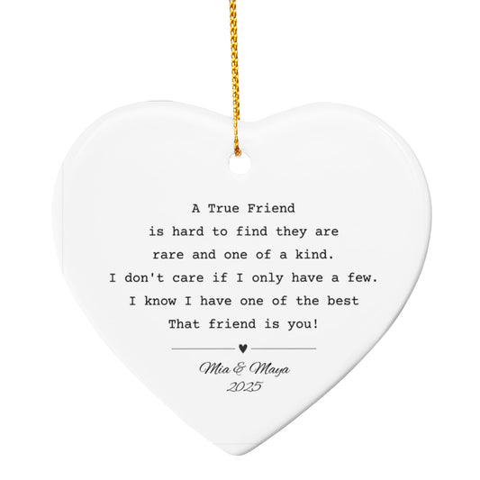 Friendship Ceramic Heart Ornament
