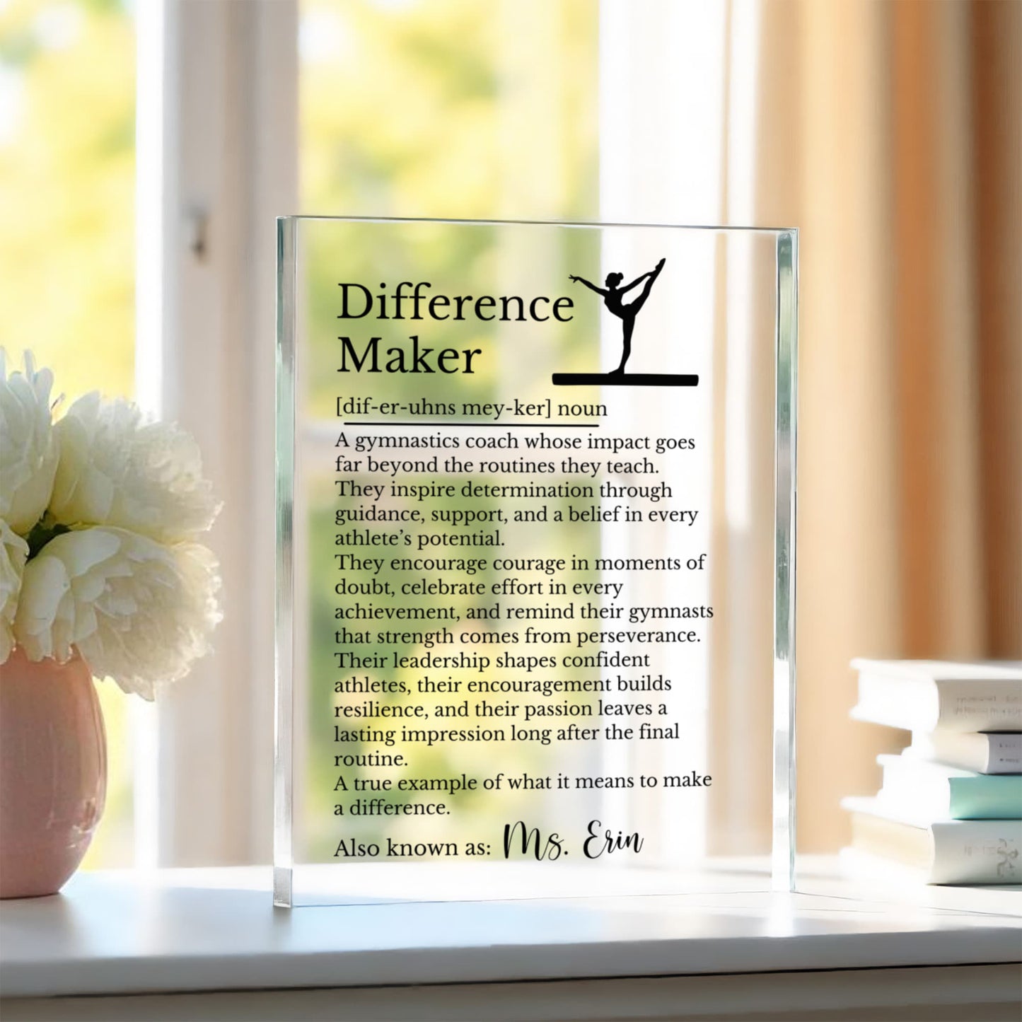 Gymnastics Coach Difference Maker Plaque