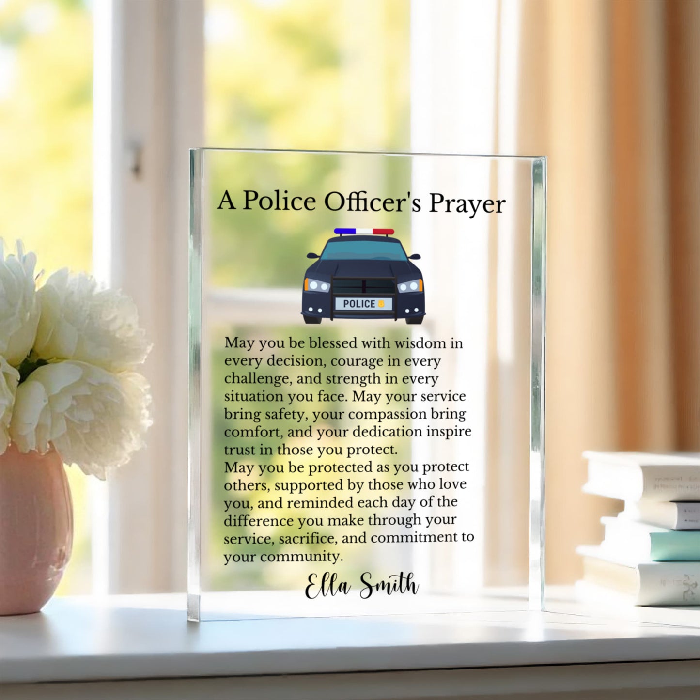 Police Officer's Prayer Plaque, Personalized Police Gift, Law Enforcement Appreciation