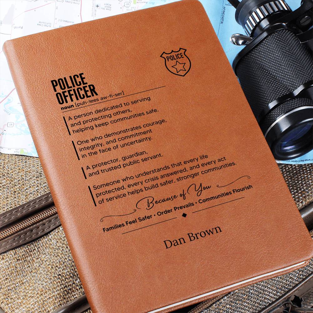 Police Officer Appreciation Journal, Personalized Leather Notebook, Graduation Gift for Police Academy, Law Enforcement Present