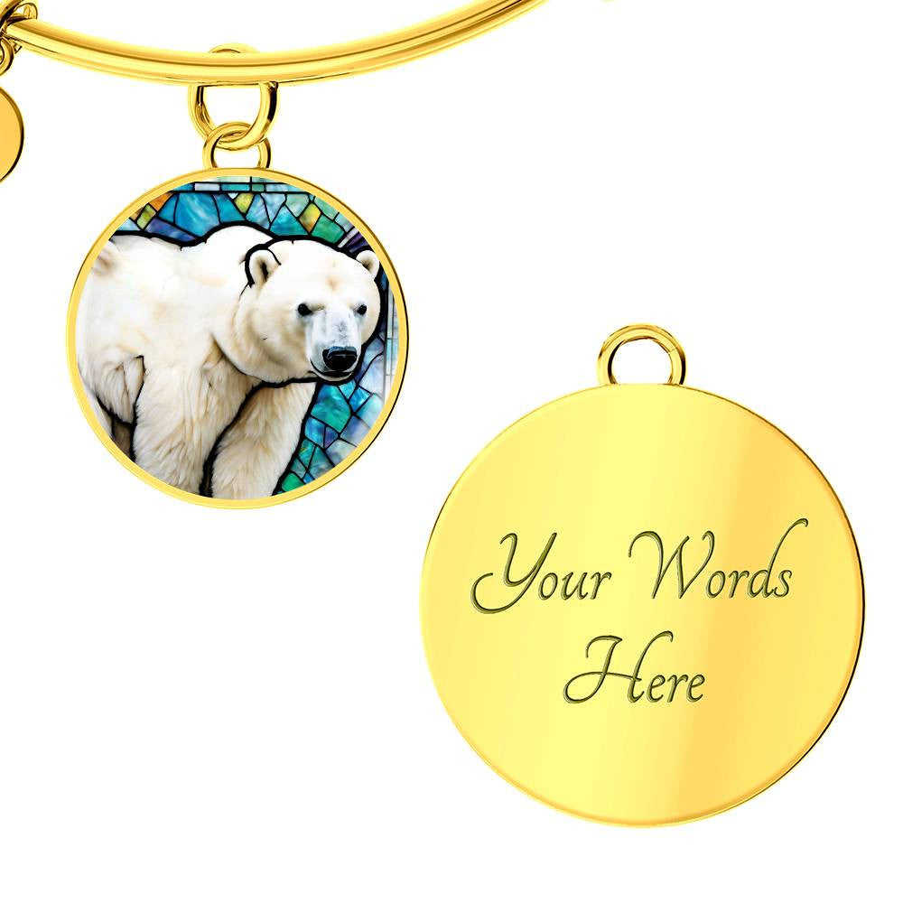 Polar Bear Necklace, Polar Bear Charm Bangle Bracelet, Polar Bear Jewelry, Gift for Polar Bear Lover, White polar bear, Polar Bear charm-[Heartfelt Family Gift]