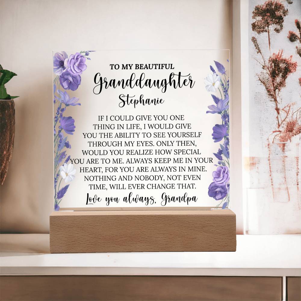Personalized Granddaughter Acrylic Plaque