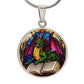 Dragon Round Pendant Necklace in Gold or silver-[Heartfelt Family Gift]