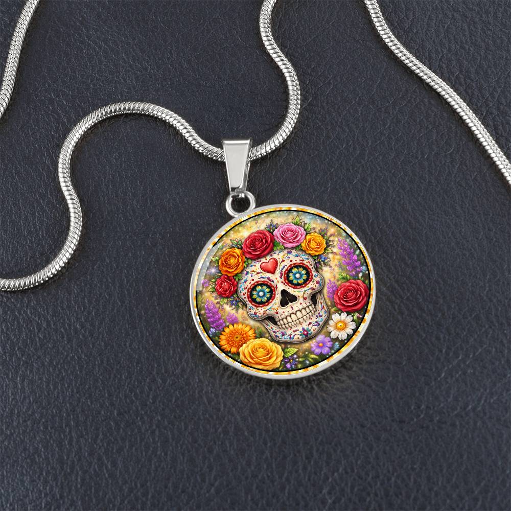 Sugar Skull Personalized Engraved Necklace Bracelet or Keychain