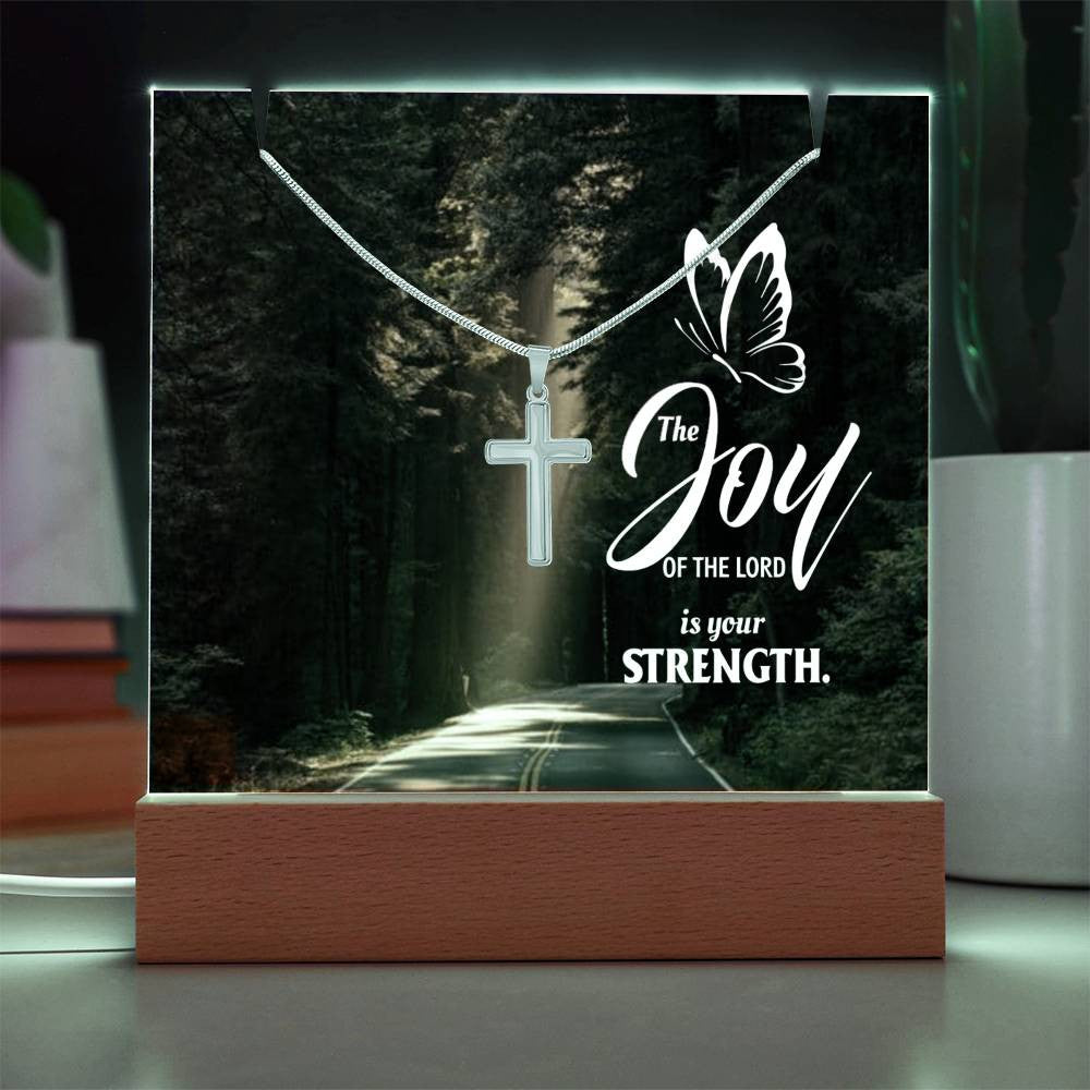 Joy of The Lord Religious Plaque & Cross Gift Set-[Heartfelt Family Gift]