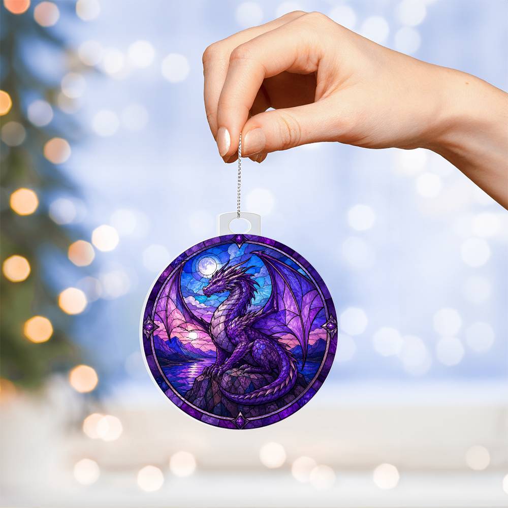 Purple Dragon Christmas Ornament