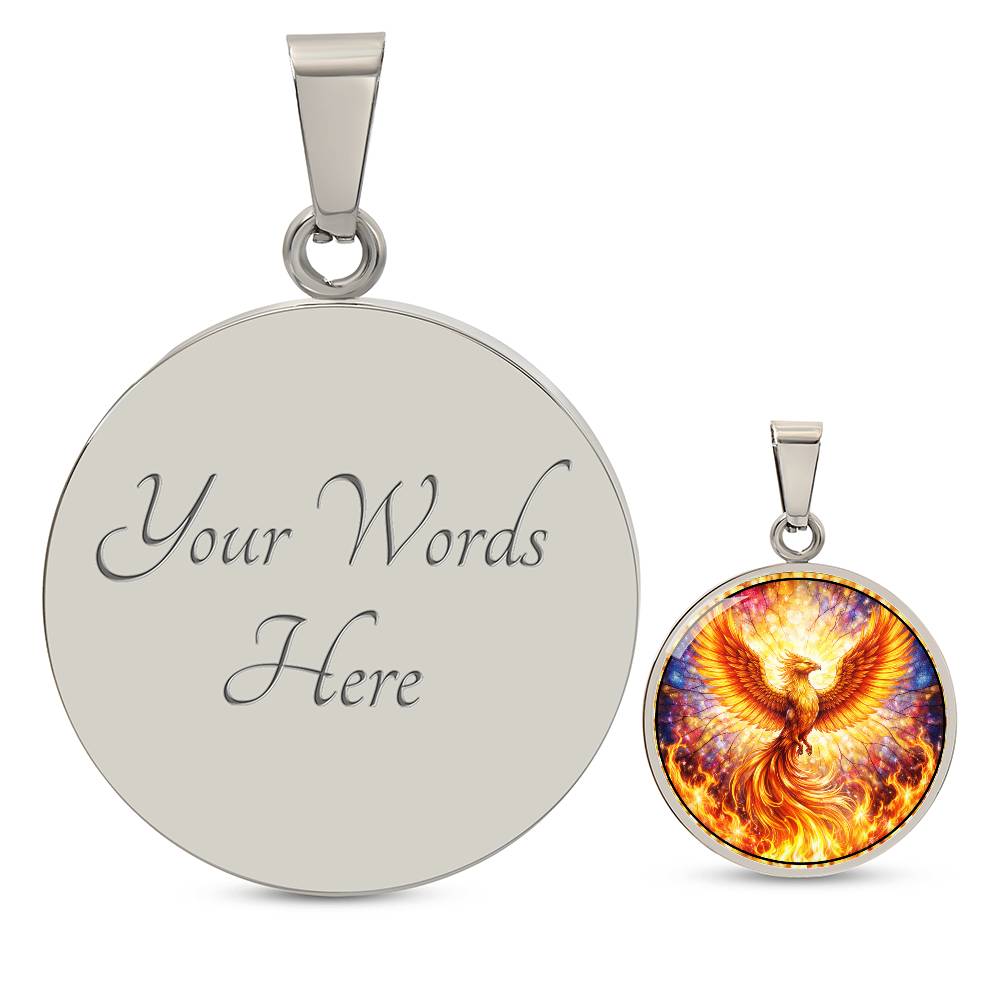 Rising Phoenix Personalized Engraved Necklace Bracelet or Keychain