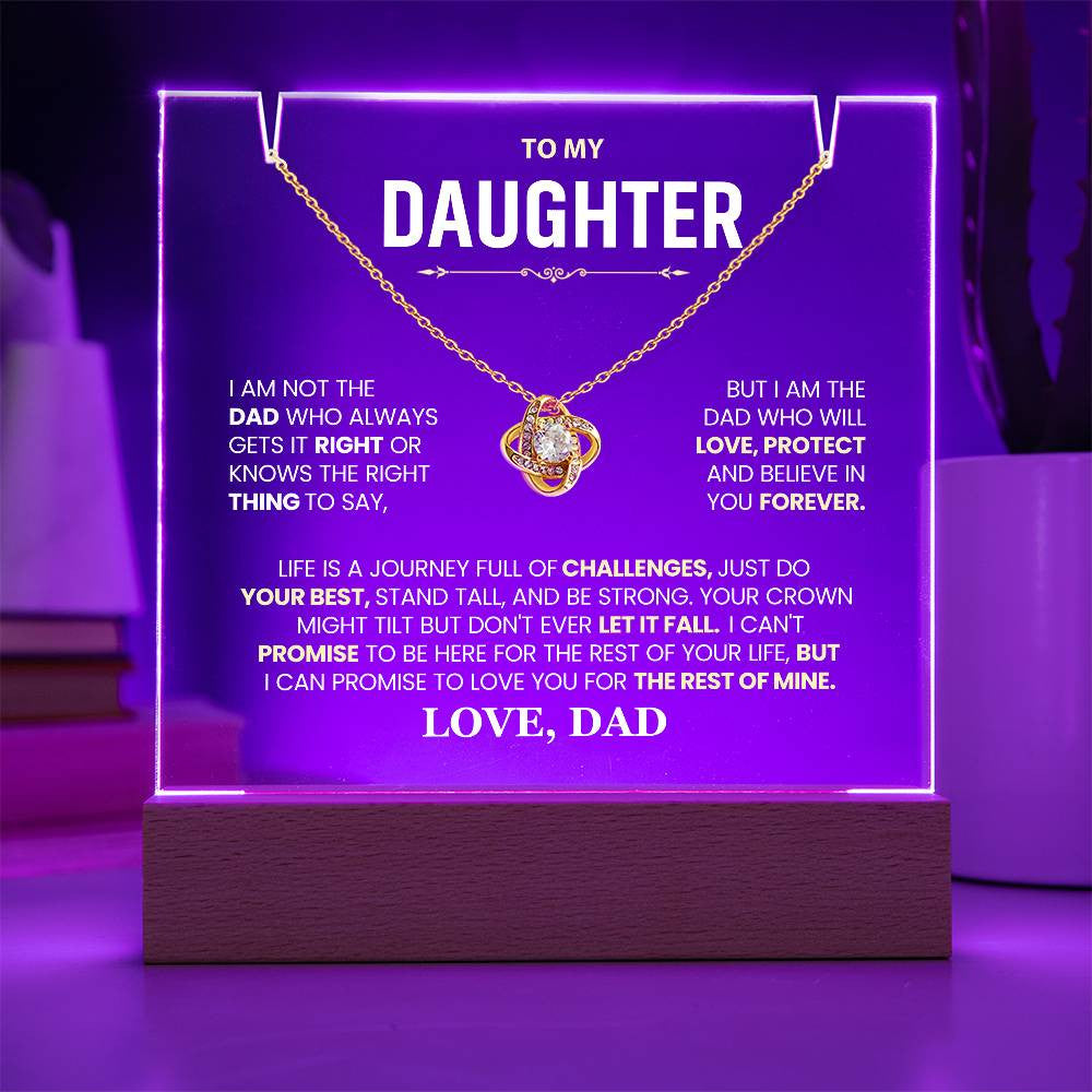 Daughter from Dad Acrylic Jewelry Holder with Necklace-[Heartfelt Family Gift]