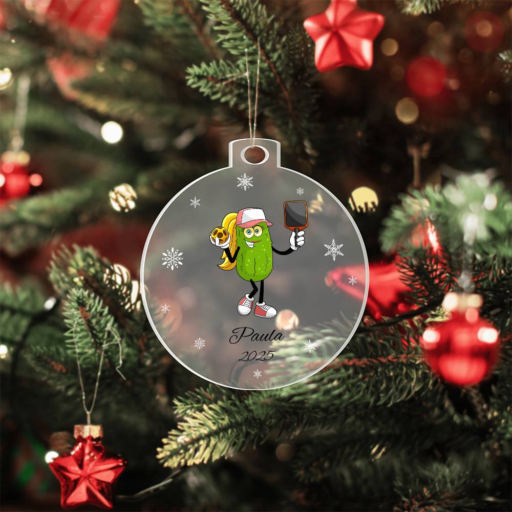 Pickleball Player Girl Christmas Ornament