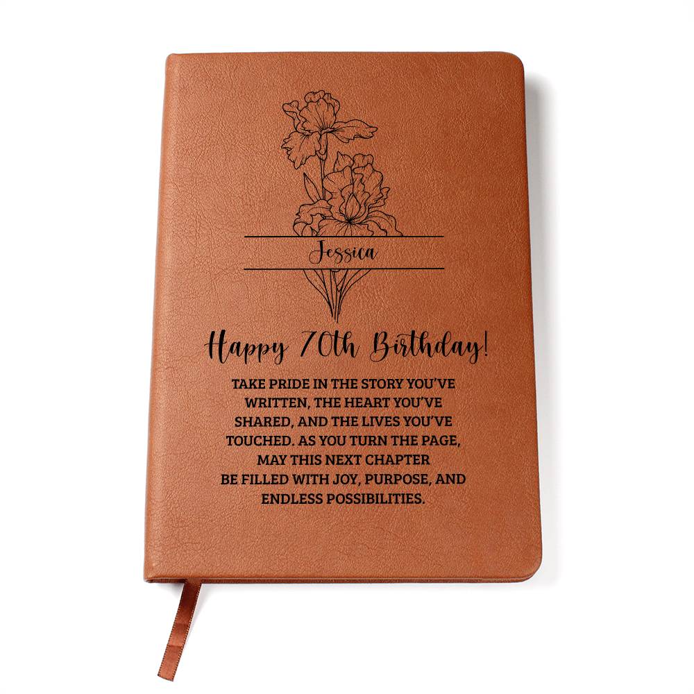 70th Birthday Birth Flower Journal