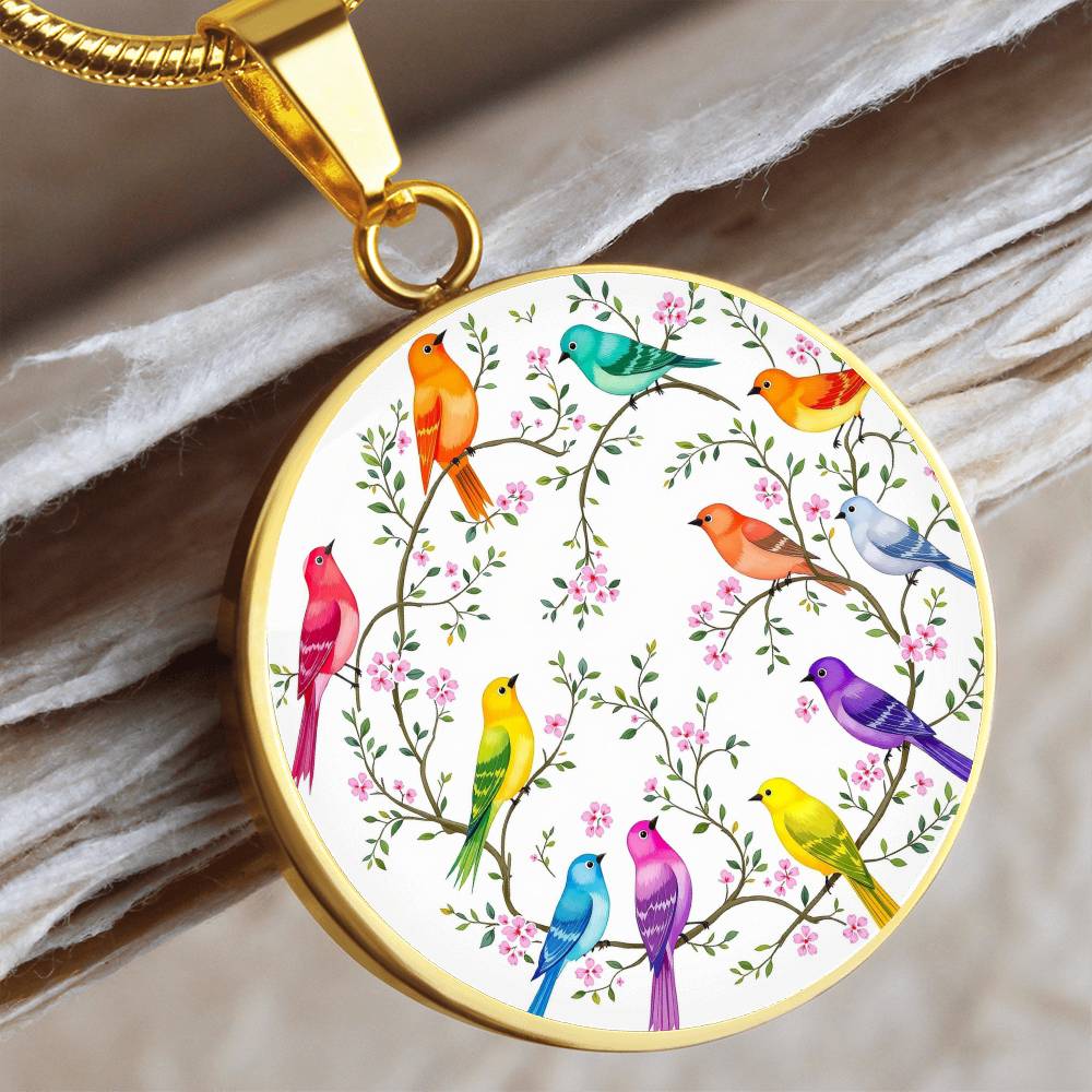 Bird  Necklace with Engraving