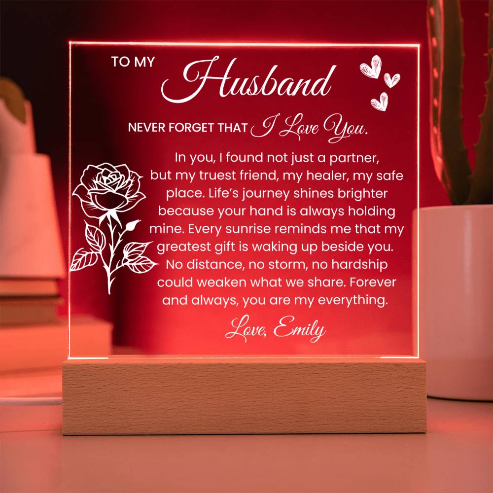 Romantic Acrylic Gift Plaque for Husband