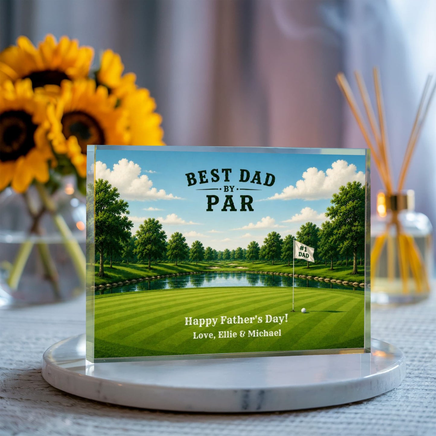 Best Dad By Par Golf Plaque, Personalized Father's Day Gift, Golf Lover Decoration
