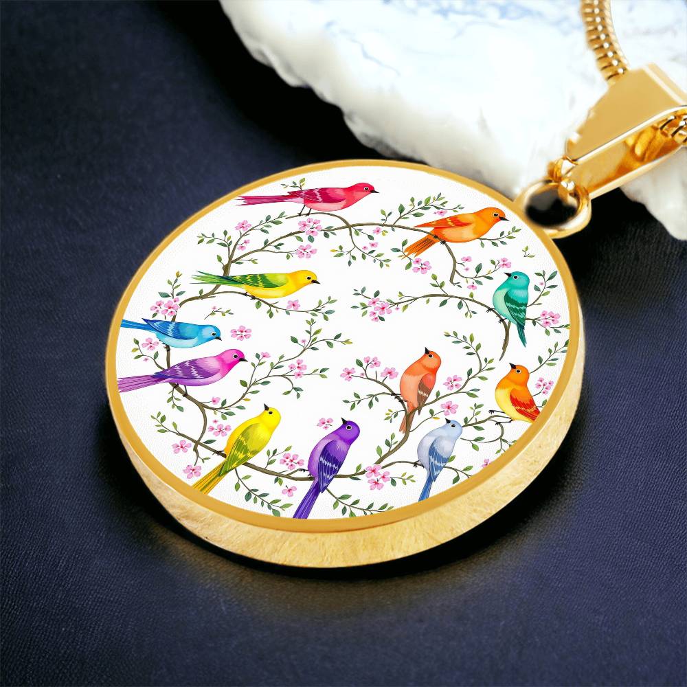 Bird  Necklace with Engraving