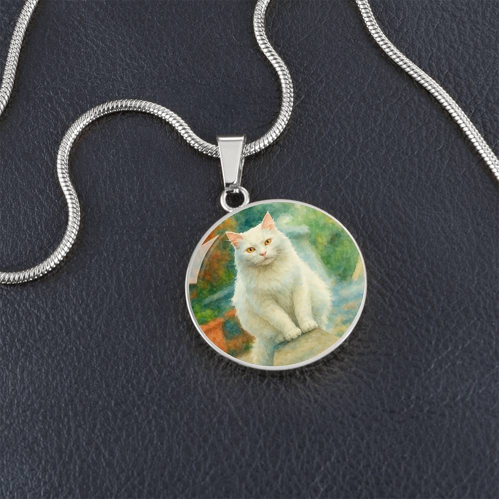 Personalized Watercolor Dog Portrait Necklace with Engraving