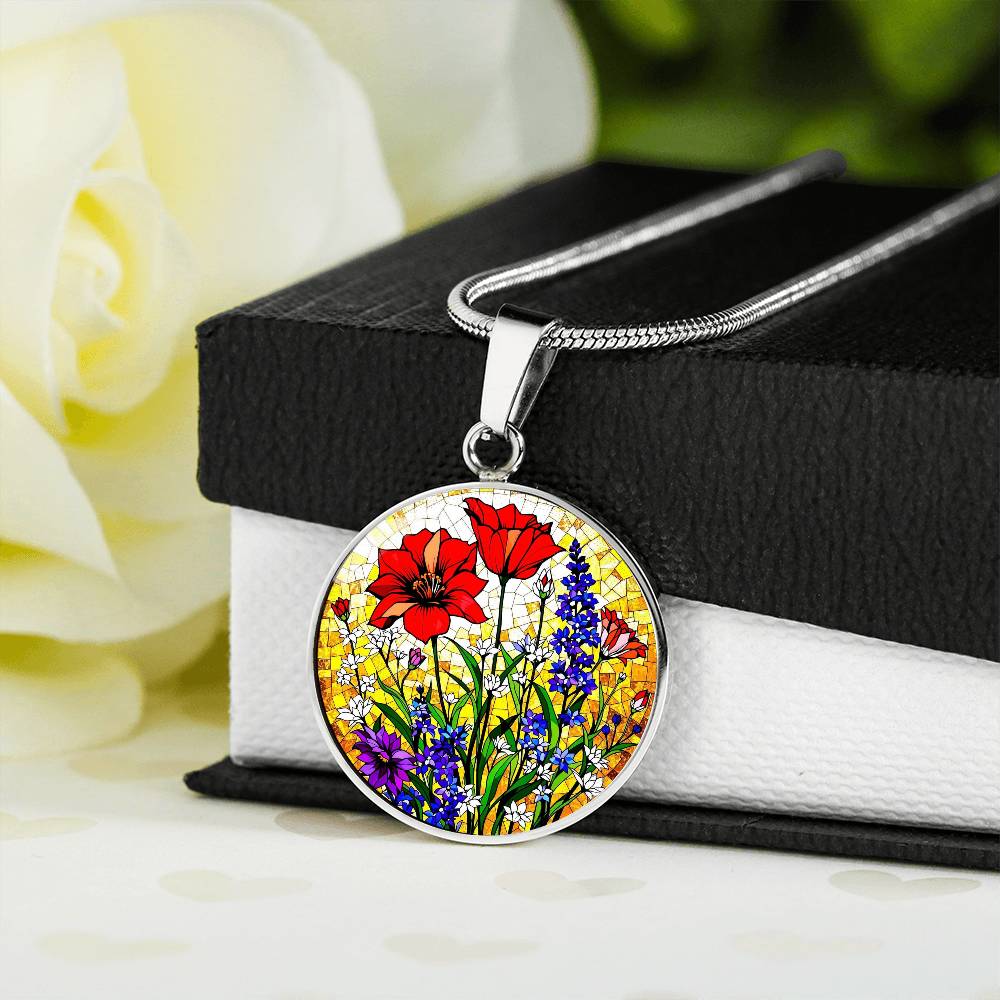 Poppy Floral Pendant Necklace