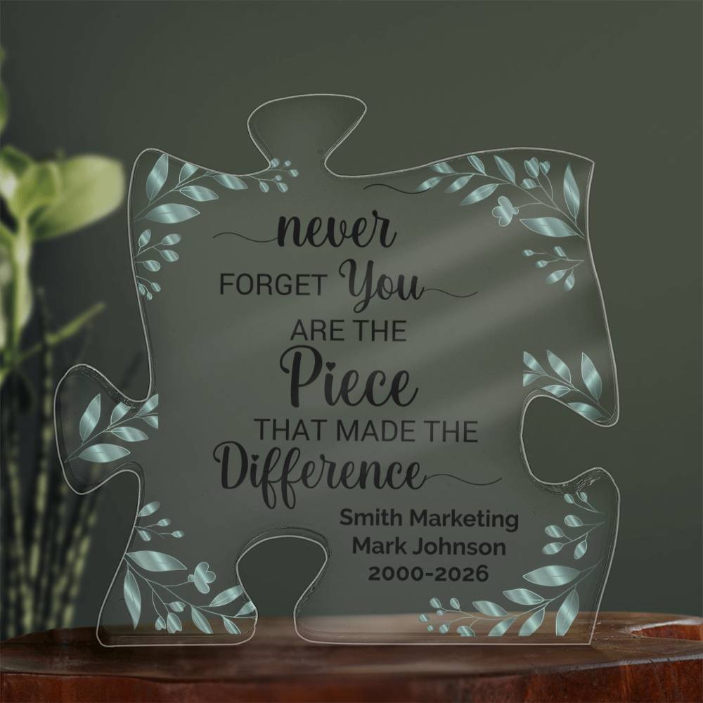Personalized Difference Maker Plaque For Coworker Teacher Retirement