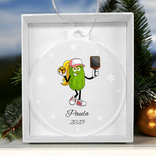 Pickleball Player Girl Christmas Ornament