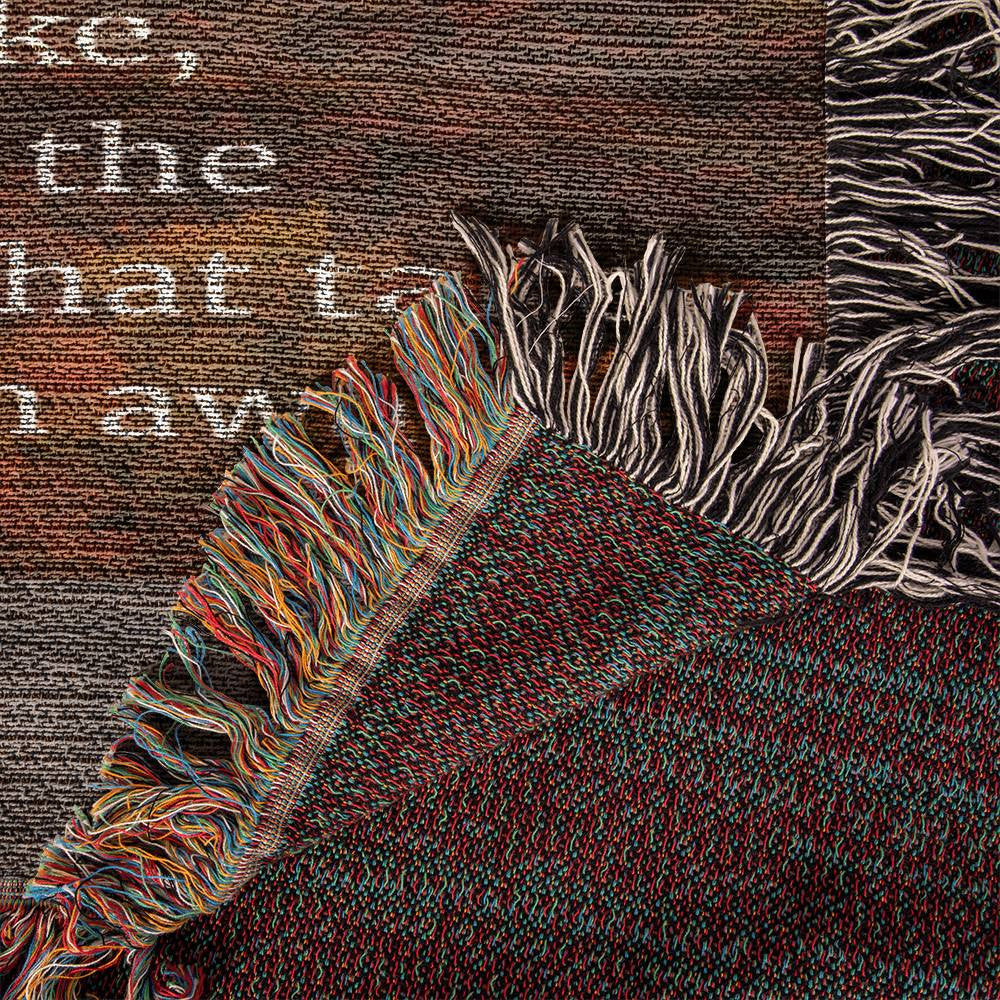 Fall Mountain Sunrise Heirloom Artwork Woven Blanket (Portrait)-[Heartfelt Family Gift]