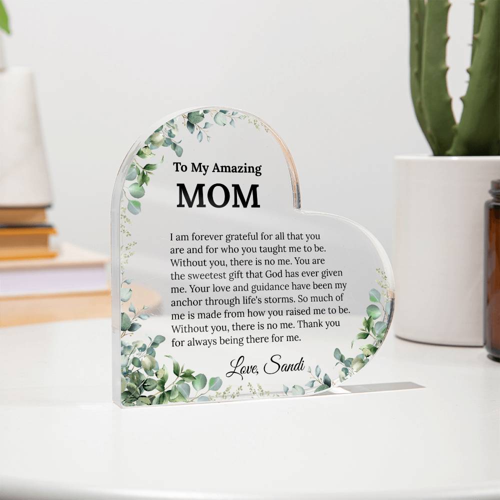 Personalized  Mom Heart Plaque