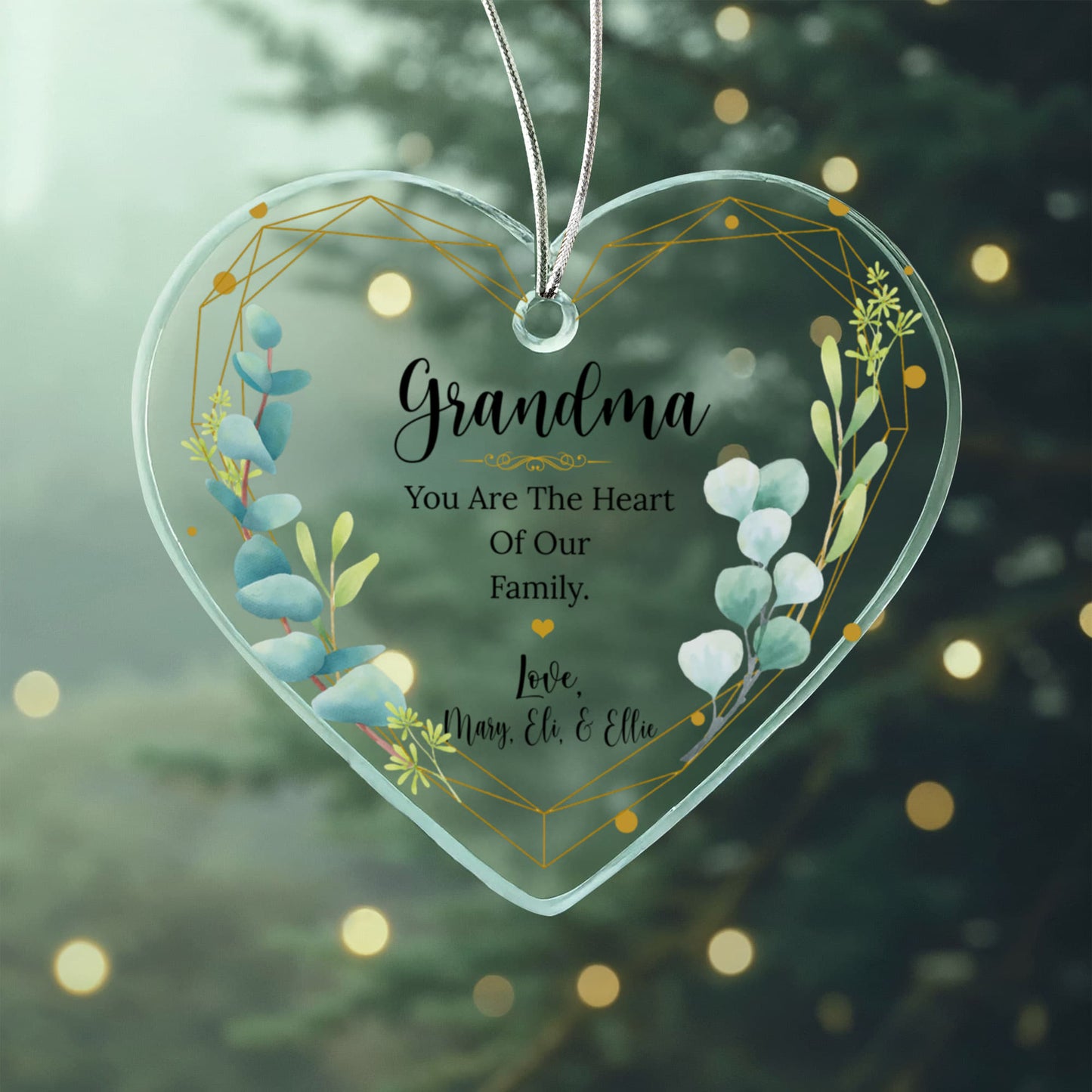 Grandma Ceramic Heart Ornament