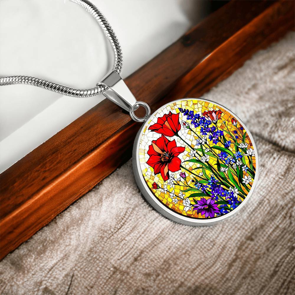 Poppy Floral Pendant Necklace
