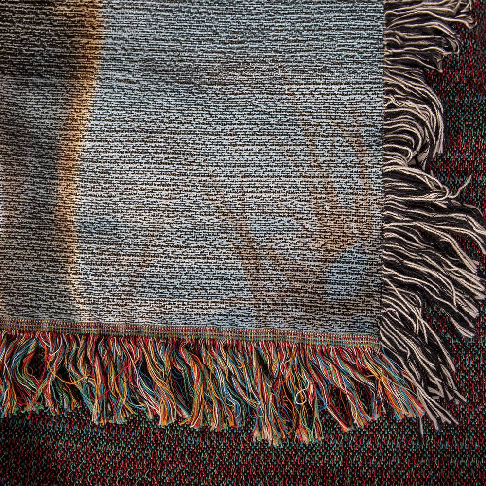 Wolf and Pup Woven Cotton Blanket-[Heartfelt Family Gift]