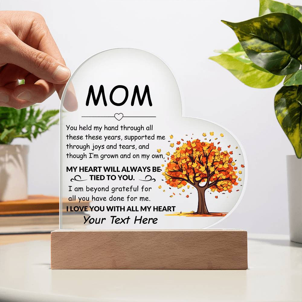 Mom Acrylic Heart Plaque Gift-[Heartfelt Family Gift]