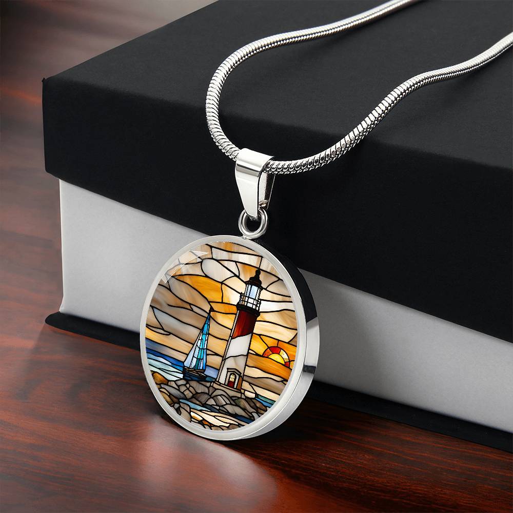 Personalized Lighthouse Pendant Necklace