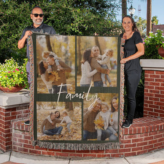 Family Keepsake Photo Woven Blanket-[Heartfelt Family Gift]