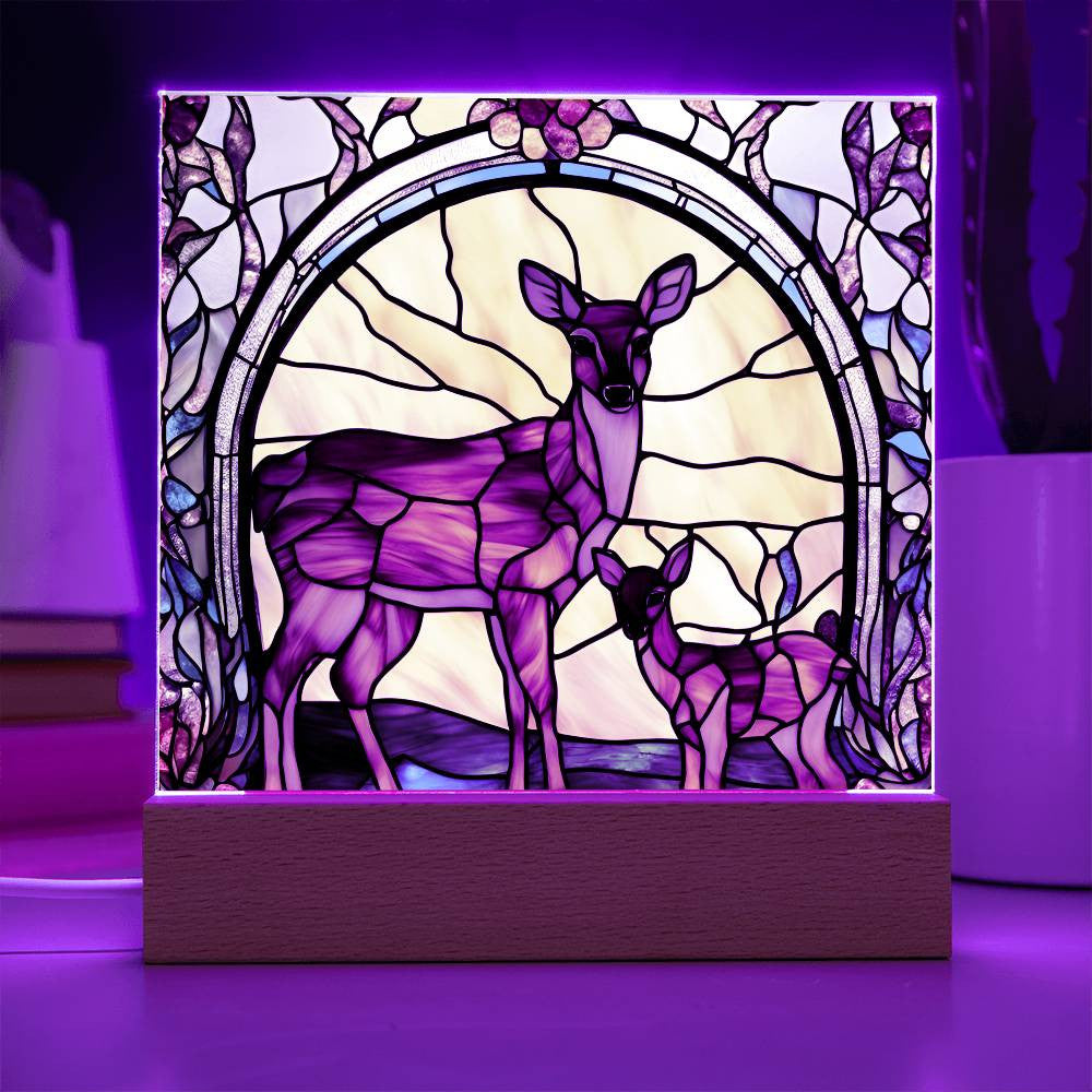 Deer and Foe  Acrylic Square Plaque-[Heartfelt Family Gift]