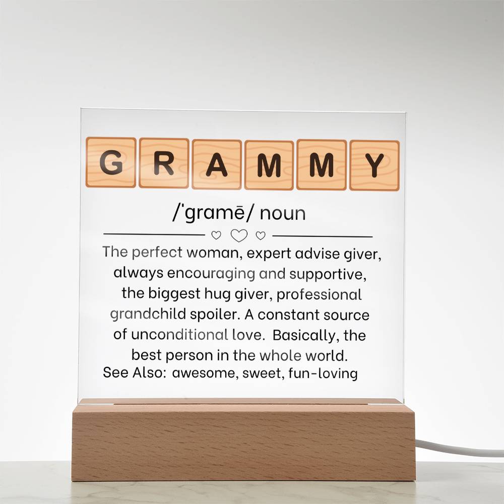 Personalized Grammy Definition Acrylic Sign with Grandkids Names