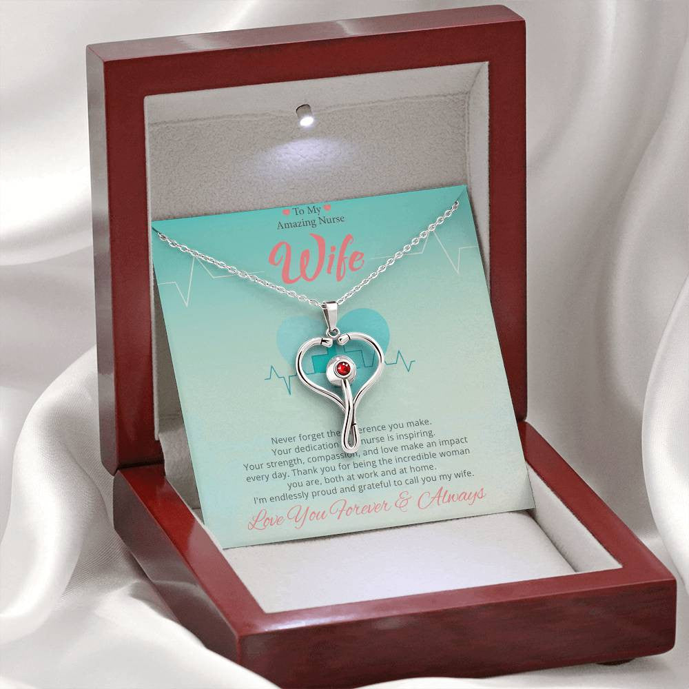 Nurse Wife Stethoscope Necklace Gift-[Heartfelt Family Gift]