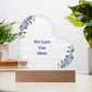We Love You Mom Acrylic Heart with Kids Names-[Heartfelt Family Gift]