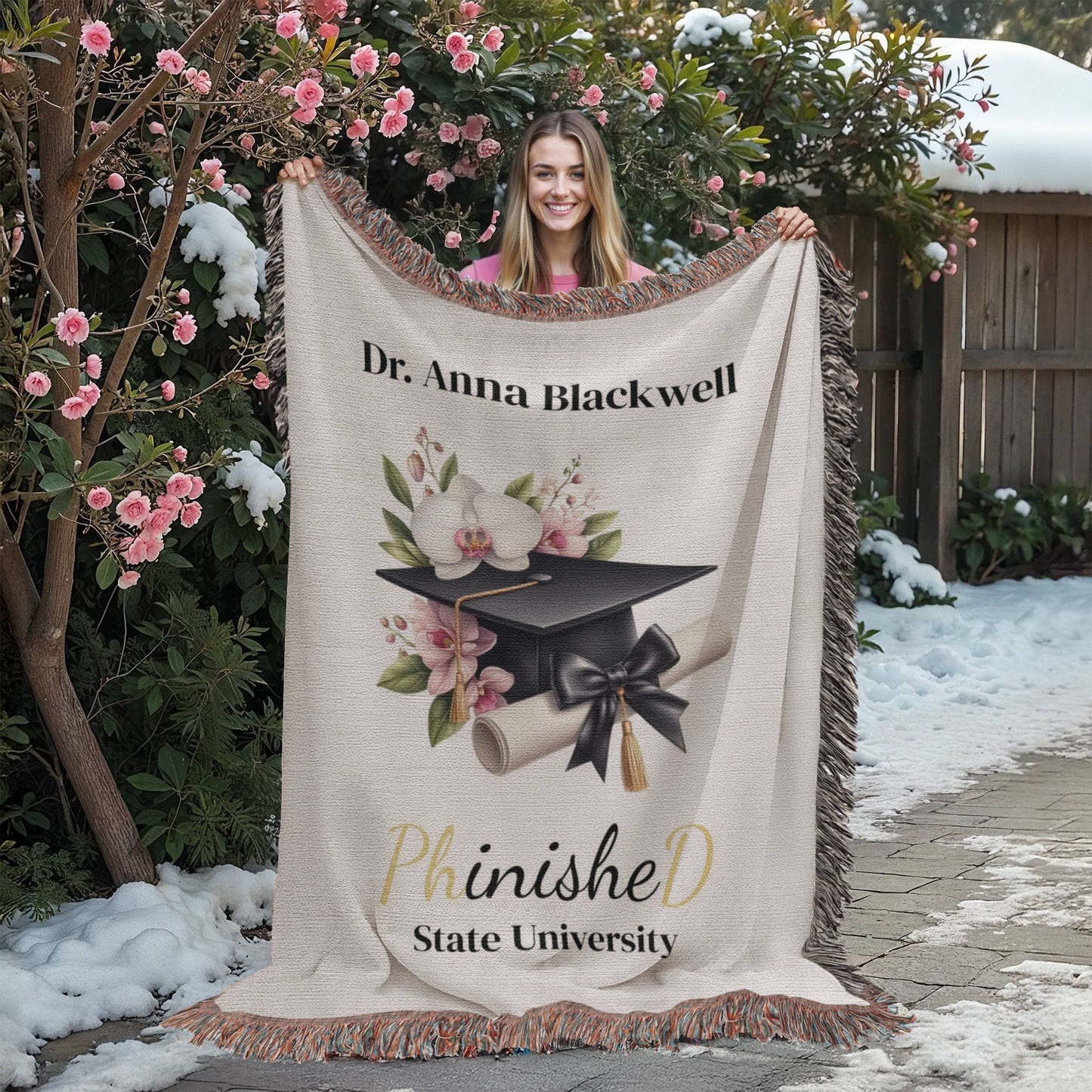 PHD Graduation Gift Blanket for Doctorate Degree