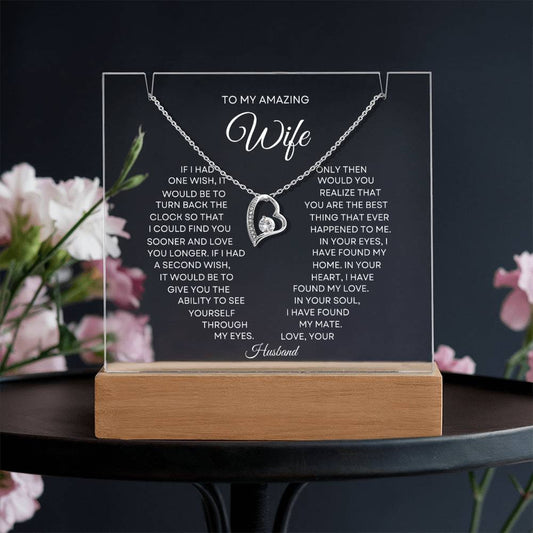 Wife Lighted Jewelry Holder with Necklace Gift Set-[Heartfelt Family Gift]