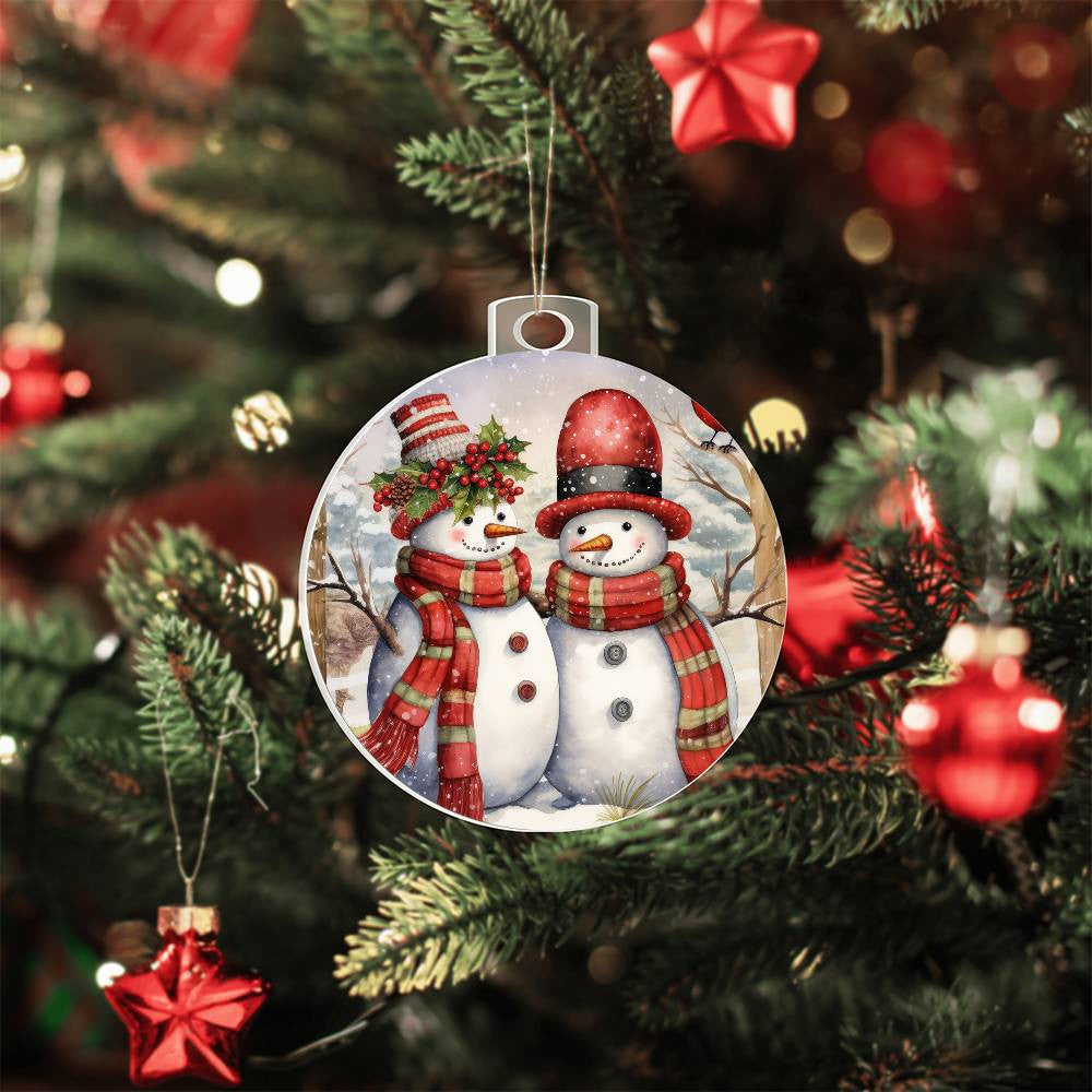 Snowman Acrylic Christmas Ornament-[Heartfelt Family Gift]