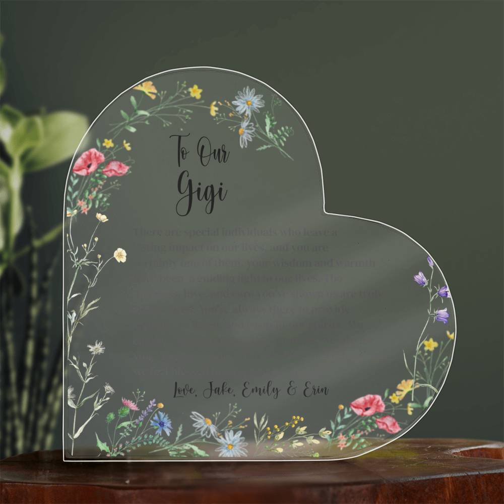 Gigi Acrylic Heart Plaque Gift