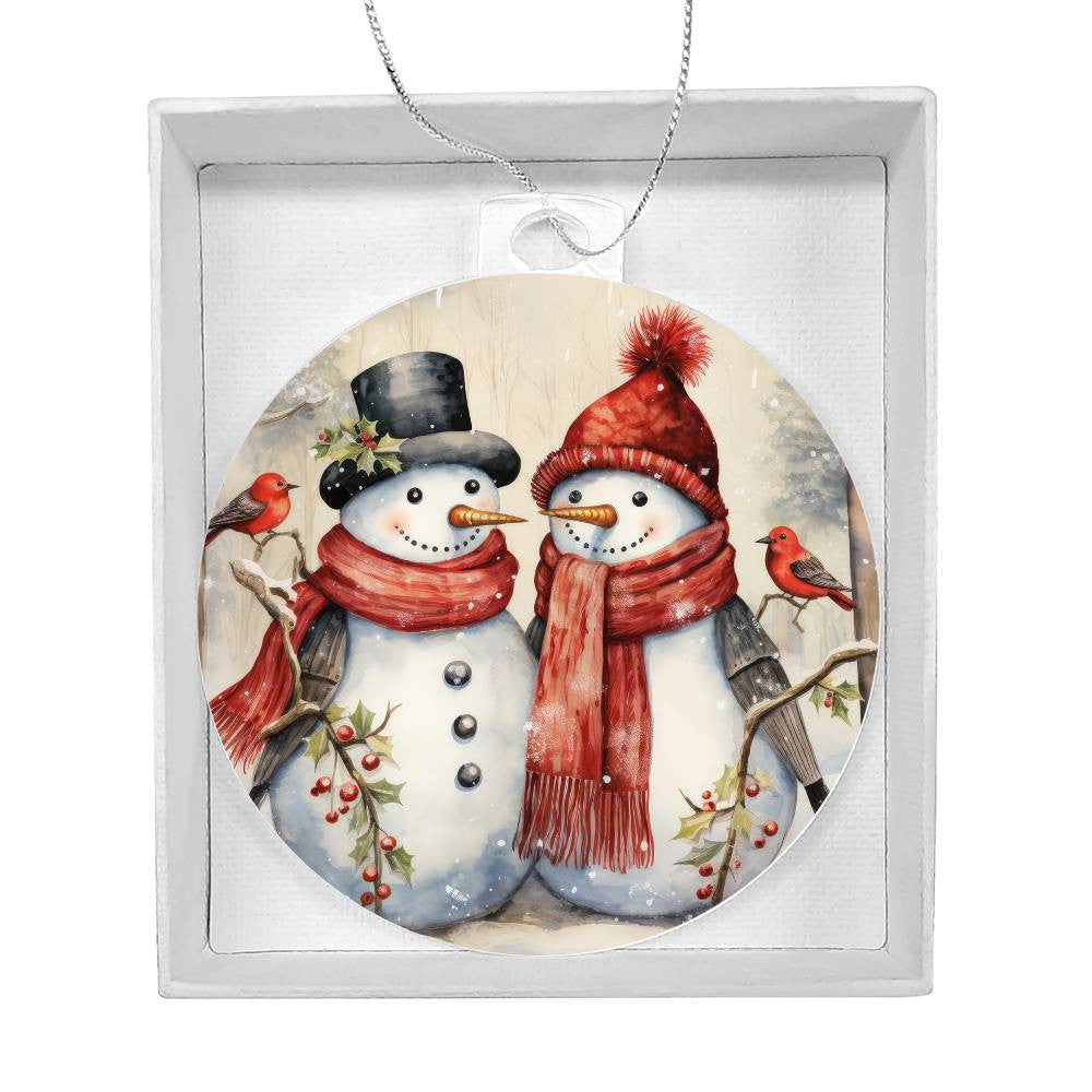 Snowman Acrylic Christmas Ornament-[Heartfelt Family Gift]