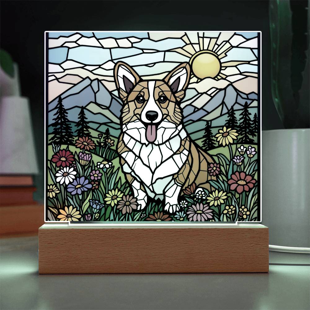 Corgi Dog Lighted Plaque