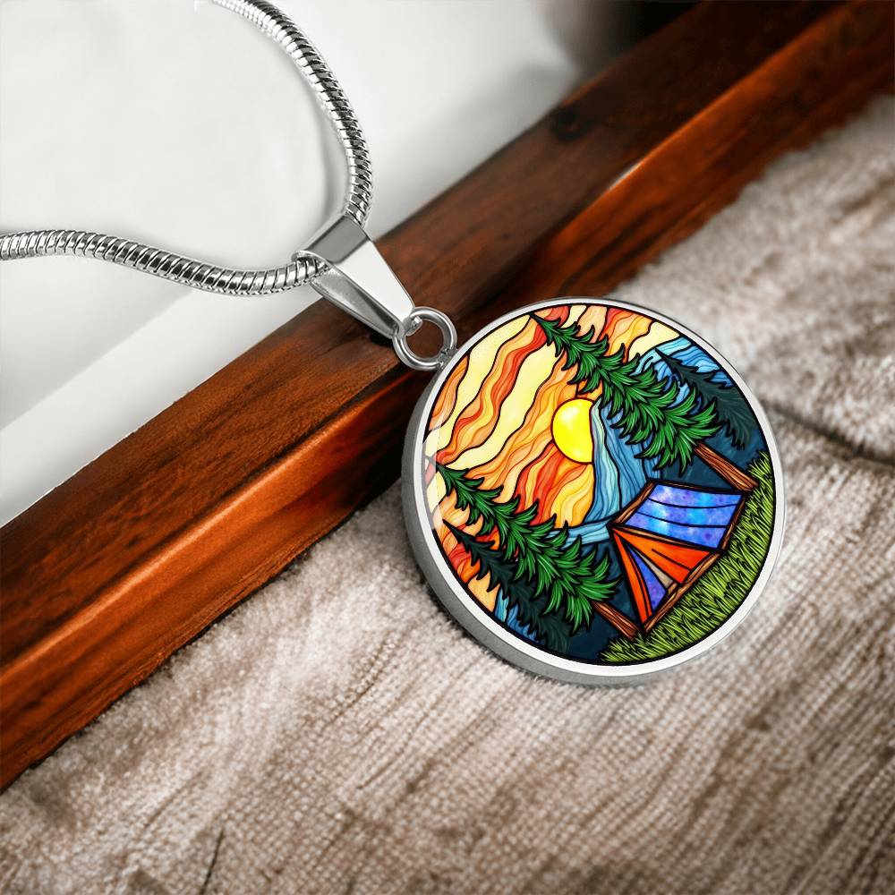 Camping Necklace with Engraving