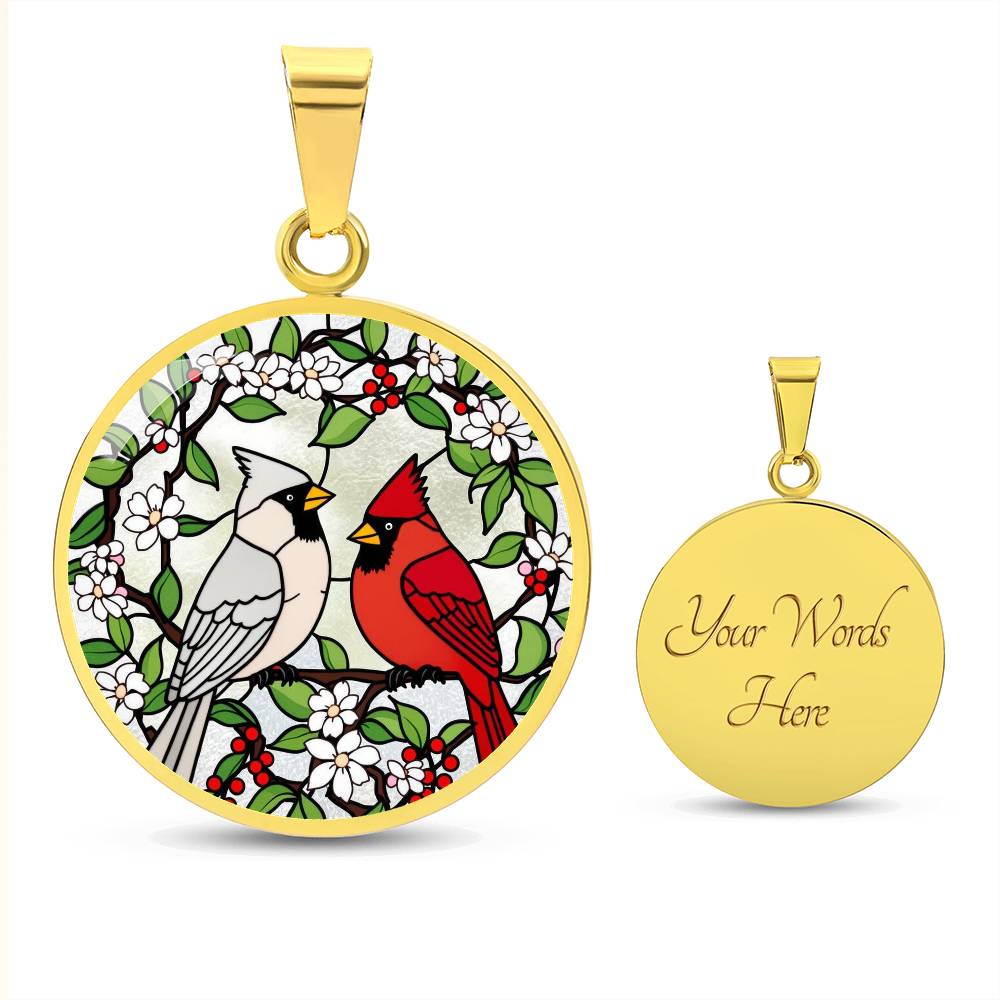 Engraved Cardinal Necklace, Silver or Gold Necklace, Personalized Bird Jewelry, Unique Gift for Bird Lovers, Custom Engraved Pendant