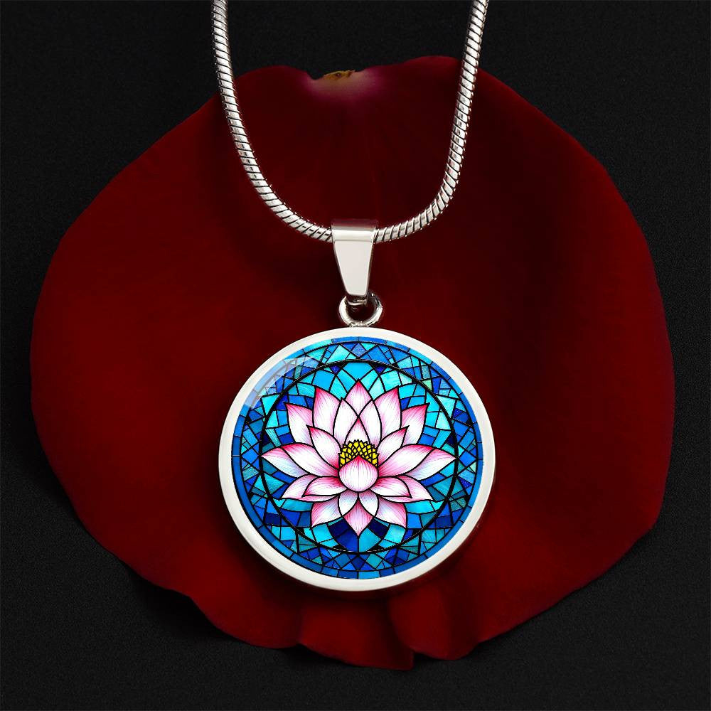 Lotus Necklace with Engraving-[Heartfelt Family Gift]