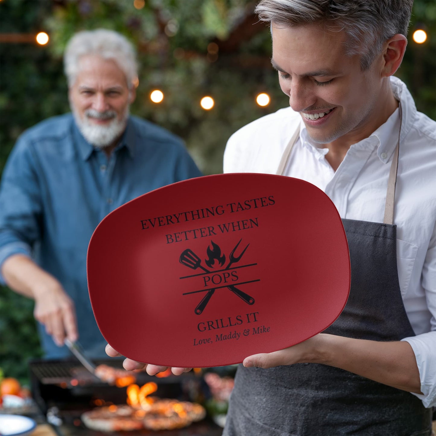Copy Personalized BBQ Platter, Gift for Dad, Everything Tastes Better Plate, Custom Grill Plate, Dad Grilling Gift, Father's Day Present