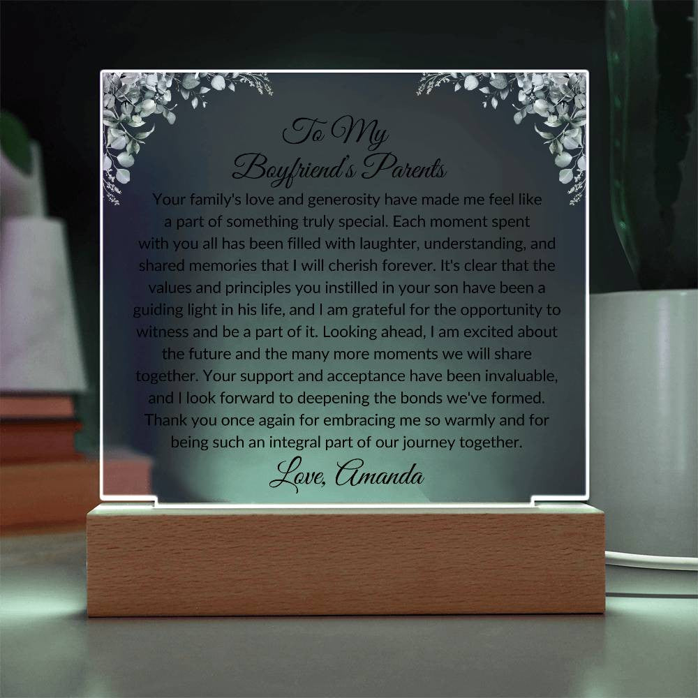 Boyfriends Parents Acrylic Plaque-[Heartfelt Family Gift]