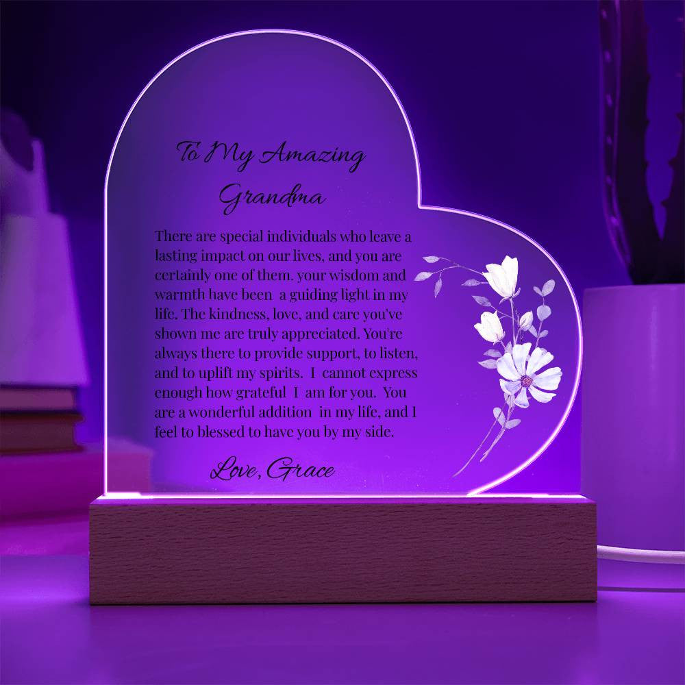 Grandma Acrylic Heart Plaque